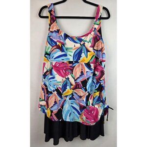 Maxine of Hollywood Women's Swimsuit Size 22W Multicolor One Piece Swimdress